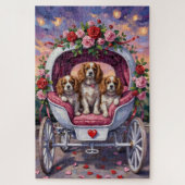 Cavalier King Charles Spaniel Dog Valentine's Day ジグソーパズル (縦)