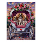 Cavalier King Charles Spaniel Dog Valentine's Day ポスター (正面)