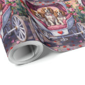Cavalier King Charles Spaniel Dog Valentine's Day ラッピングペーパー (ロールコーナー)