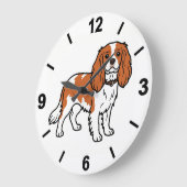 Cavalier King Charles Spaniel Dog Wall Clock ラージ壁時計 (傾斜)