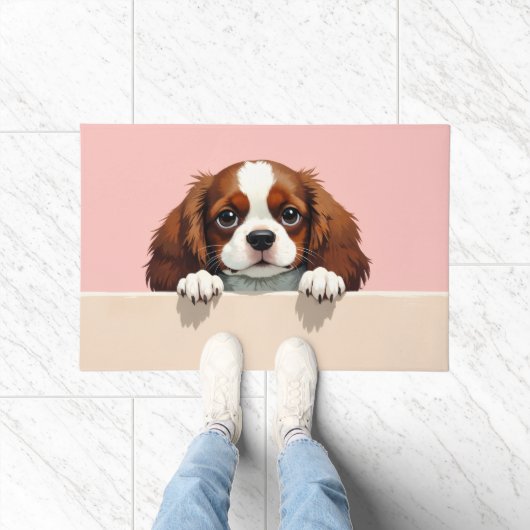 Cavalier King Charles Spaniel Doormat Art ドアマット (室内)