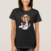 Cavalier King Charles Spaniel Drinking Wine Dog Tシャツ (正面)