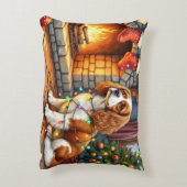 Cavalier King Charles Spaniel Fireplace Christmas アクセントクッション (裏面(縦))