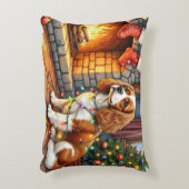 Cavalier King Charles Spaniel Fireplace Christmas アクセントクッション (正面(垂直))