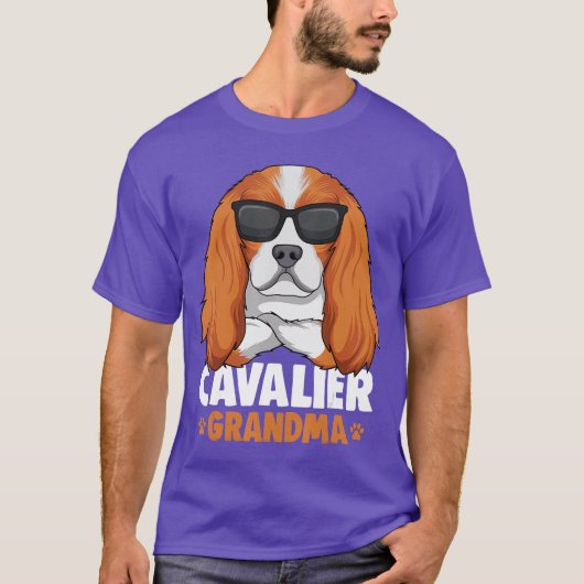 Cavalier King Charles Spaniel Grandma Dog gift gif Tシャツ (正面)