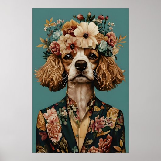 Cavalier King Charles Spaniel In Suit Poster ポスター (正面)