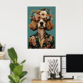 Cavalier King Charles Spaniel In Suit Poster ポスター (ホームオフィス)