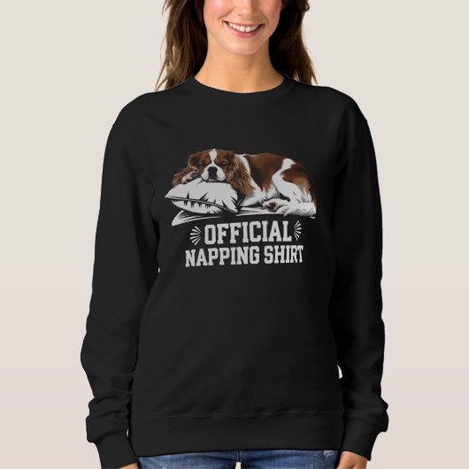 Cavalier King Charles Spaniel Napping Dog Lover La スウェットシャツ (正面)