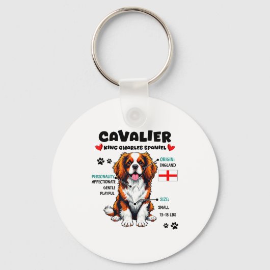 Cavalier King Charles Spaniel Owner Funny Dog Love キーホルダー (正面)