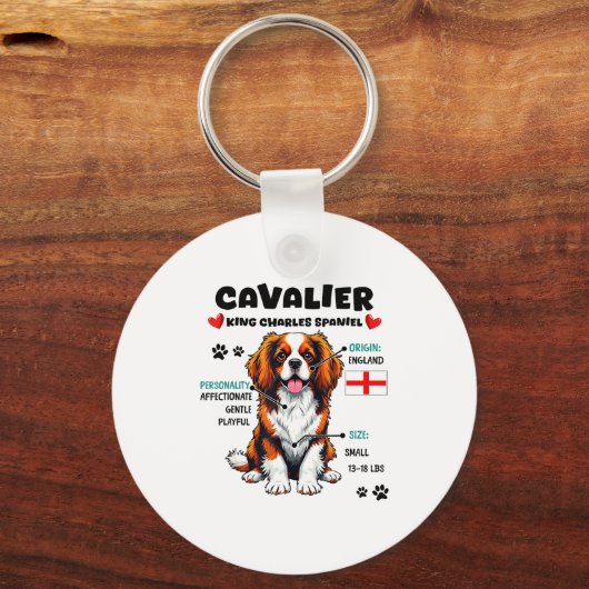 Cavalier King Charles Spaniel Owner Funny Dog Love キーホルダー (正面)