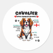 Cavalier King Charles Spaniel Owner Funny Dog Love ラウンドシール (正面)