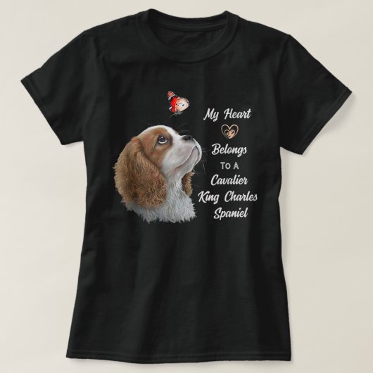 Cavalier King Charles Spaniel Shirt, dog mom, dad  Tシャツ (デザイン正面)