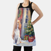 Cavalier King Charles Spaniel Snowy Christmas エプロン (インサイチュ)