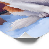 Cavalier King Charles Spaniel Snowy Christmas ポスター (コーナー)