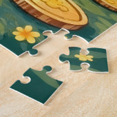 Cavalier King Charles Spaniel St Patrick’s Day Dog ジグソーパズル (側面)