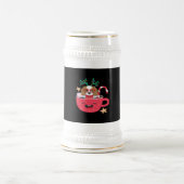 Cavalier King Charles Spaniel Teacup Xmas Holiday  ビールジョッキ (中央)