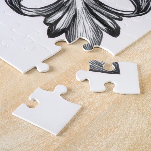 Cavalier King Charles Victorian Etching Valentine ジグソーパズル (側面)