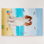 Cavalier King Dog on Beach ジグソーパズル (横)