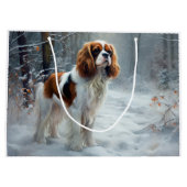 Cavalier King Let It Snow クリスマスブラシ付き ラージペーパーバッグ (裏面)