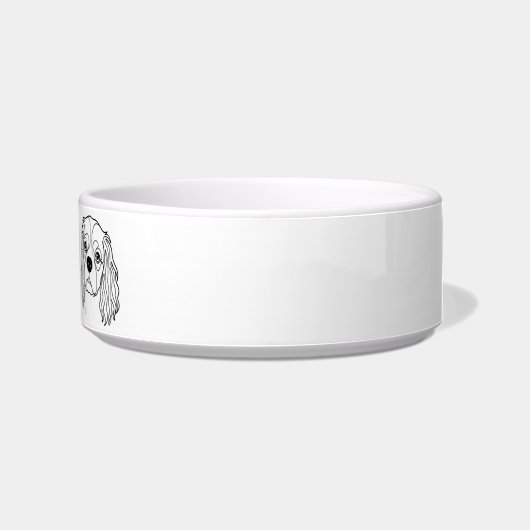 Cavalier Spaniel Line Art personalized bowl ボウル (右)