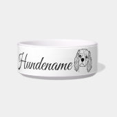 Cavalier Spaniel Line Art personalized bowl ボウル (正面)