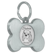 Cavalier Spaniel Line Art Personalized Tag ペットネームタグ (正面左)