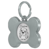 Cavalier Spaniel Line Art Personalized Tag ペットネームタグ (正面右)