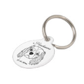 Cavalier Spaniel Line Art Personalized Tag ペット ネームタグ (側面)