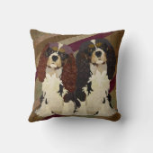 Cavalier Spaniels Retro Pillow王 クッション (裏面)