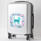 Cavalier Sticker – Personalized Pastel Blue Gift シール (スーツケース)