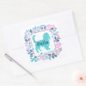 Cavalier Sticker – Personalized Pastel Blue Gift スクエアシール (封筒)