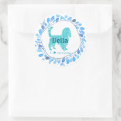 Cavalier Sticker – Personalized Pastel Blue Gift ラウンドシール (バッグ)