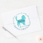 Cavalier Sticker – Personalized Pastel Blue Gift ラウンドシール (封筒)