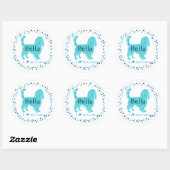 Cavalier Sticker – Personalized Pastel Blue Gift ラウンドシール (シート)