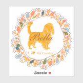 Cavalier Sticker - Personalized Pastel Orange Gift シール (シート)