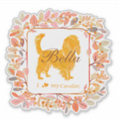 Cavalier Sticker - Personalized Pastel Orange Gift シール (正面)