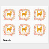 Cavalier Sticker - Personalized Pastel Orange Gift スクエアシール (シート)