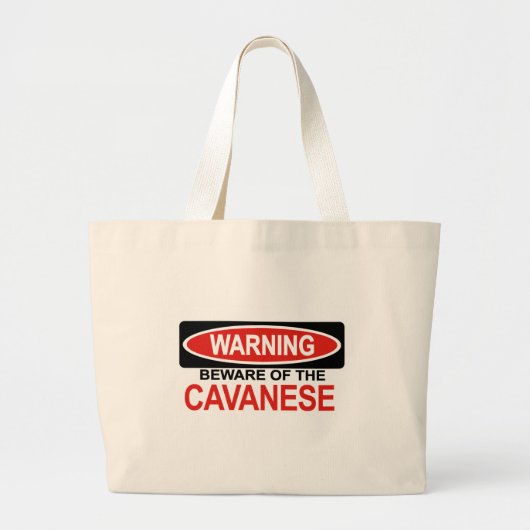Cavaneseの用心して下さい ラージトートバッグ (正面)