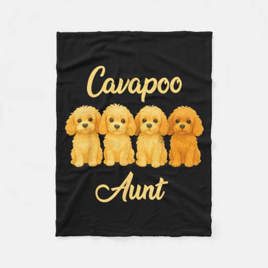 Cavao Aunt Cute Dog Lover Gift Funny Women Puppy O フリースブランケット (正面)