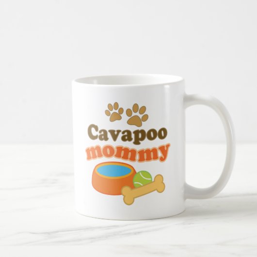 Cavapooのお母さん犬の品種ギフト コーヒーマグカップ (右)