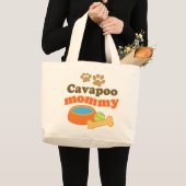 Cavapooのお母さん犬の品種ギフト ラージトートバッグ (正面(商品))