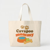 Cavapooのお母さん犬の品種ギフト ラージトートバッグ (正面)