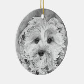 Cavapooの子犬 セラミックオーナメント (右)