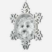 Cavapooの子犬"Ollie"。 スノーフレークピューターオーナメント (右)