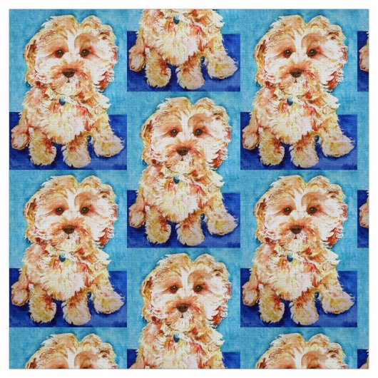 Cavapooの子犬"Ollie"。 ファブリック (見本)