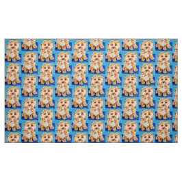Cavapooの子犬"Ollie"。 ファブリック
