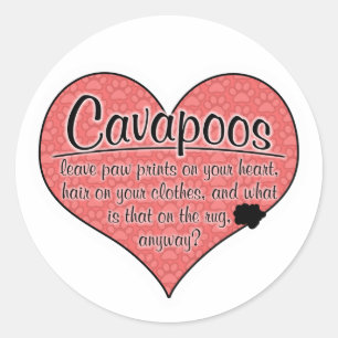 Cavapooの足は犬のユーモアを印刷します ラウンドシール