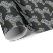 Cavapoo黄色と黒のグリッドライン ラッピングペーパー (ロールコーナー)