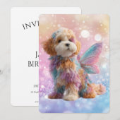 Cavapoo Cavoodle Angel Fairy Birthday 招待状 (正面/裏面)
