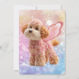 Cavapoo Cavoodle Angel Fairy Birthday 招待状